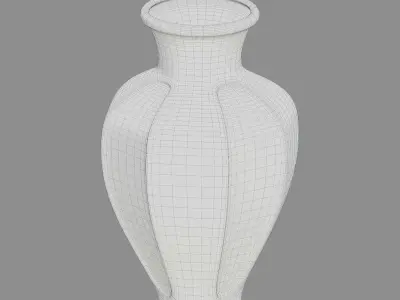 Vase06 japanese vase Low-poly 3D model