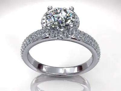 Three Row Wedding Ring 3D print model