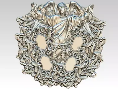 Angel pendant with flower HighDetailed 3D print model