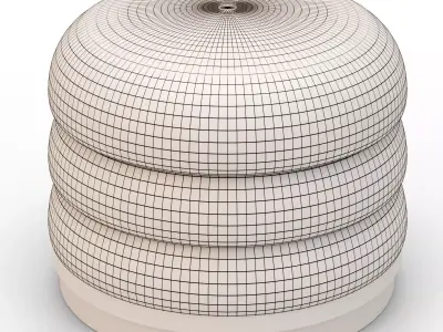 Luxury Round Pouf  3D model
