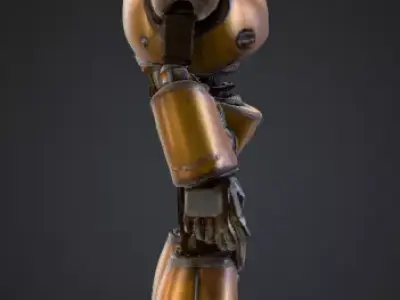 Retro Sci-Fi Robot Low-Poly Game Ready PBR 3D Model 3D print model