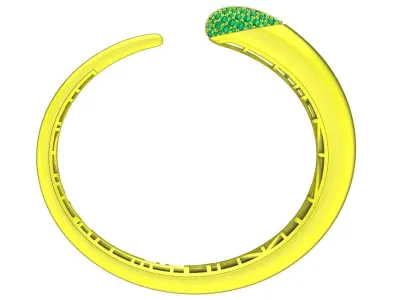 A7467 Luxury Korean Style Diamond Women Bangle Bracelets 3D print model