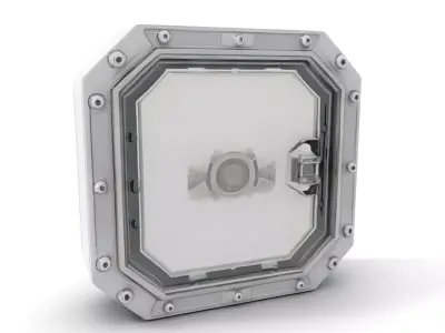 SciFi Vault Door model pack  highly detailed metallic structure Low-poly 3D model