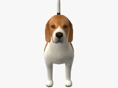 Beagle dog Low-poly 3D model