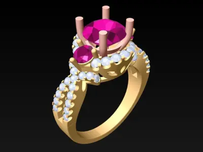 Diamond Ring - Womens Rings - N3350 3D print model
