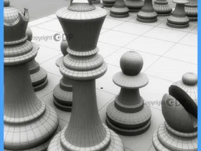 Chess Board 3D model