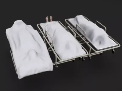 Morgue Assets Low-poly 3D model