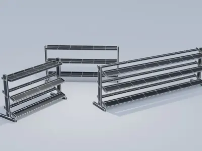 Weight Racks 4K and 2K Textures Low-poly 3D model