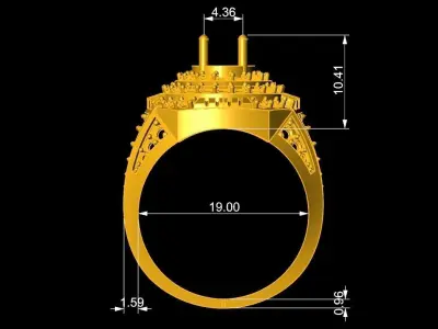 Luxury Multi Layer Diamond Men Ring 3D Model 590 3D print model