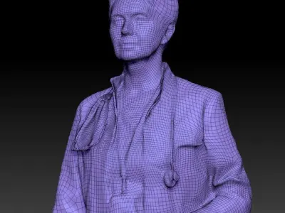 Female medical doctor walking 132 Low-poly 3D model