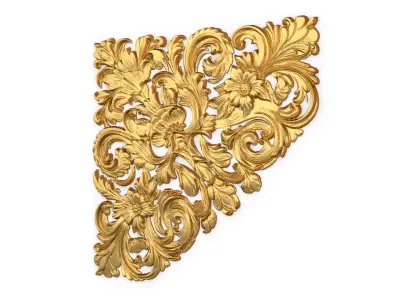 Classic carved corner decor ornament 376 3D model