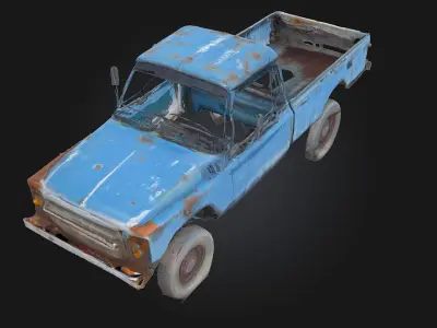 Blue Vintage Truck  Classic Charm on Four Wheels 3D model