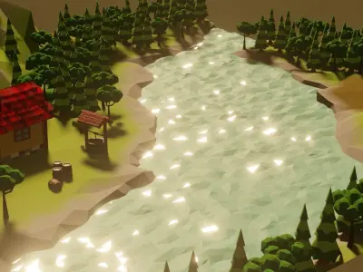 Low Poly Forest  Free 3D model
