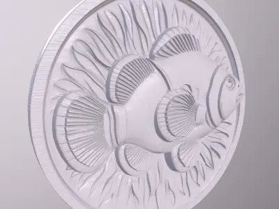 Clown Fish 4 basrelief for 3D printing 3D print model