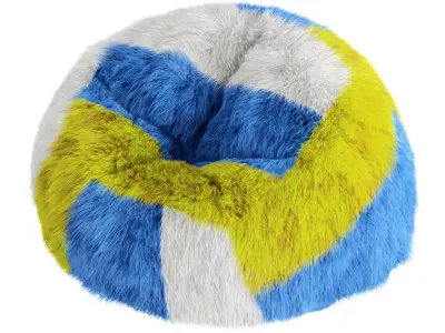 Chair bag volleyball ball made of wool 3D model