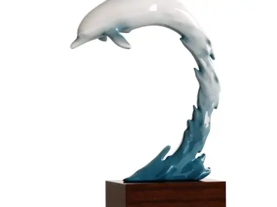 Decorative Abstract Sculpture Dolphins 3D model