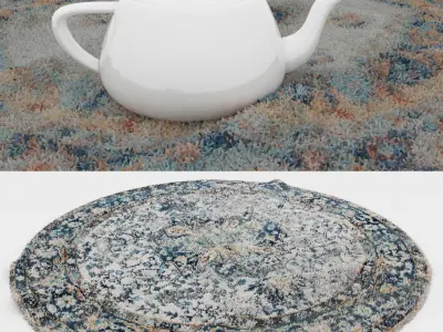 Round Rug Set 4 3D model