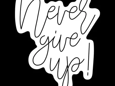 Never Give Up Neon Sign 3D model