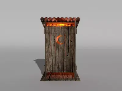 Old wooden rustic outhouse Free 3D model
