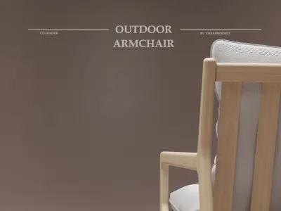 Outdoor wooden armchair by CHEAPMODELZ Low-poly 3D model