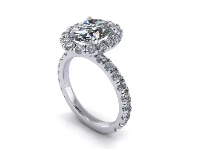Side-stone Diamond Wedding Ring R1 3D print model