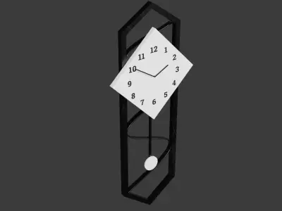 Basic Modern Wall Clock Low-poly 3D model