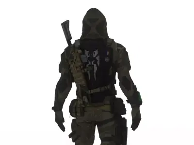 Arctic Soldier  Winter Military Character 3D Model Low-poly 3D model