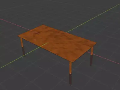Old Dirty Wooden Table Low-poly 3D model