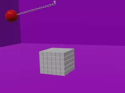 Ball hitting some cubes Free low-poly 3D model