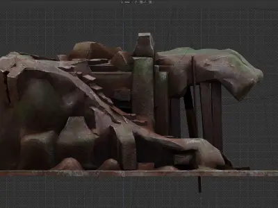 Back Road location Low-poly GameReady model UE5 Low-poly 3D model