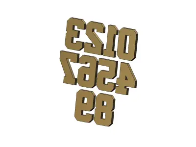 Stepped NBA font numbers miniset 3D print model