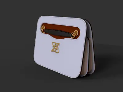 Handbag with gold hardware 3D model