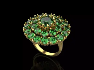 Ring with stones N24 3D print model