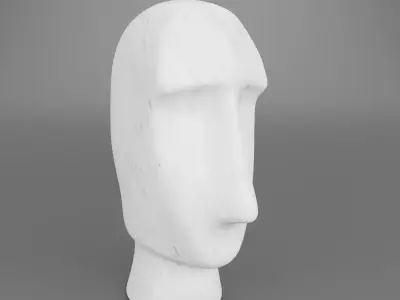 White marble head abstract minimal sculpture for decoration 3D model