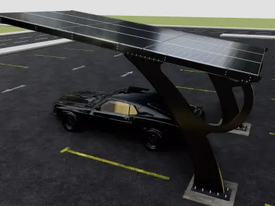 L TYPE MODERN SOLAR CARPORT TYPE-2 3D model