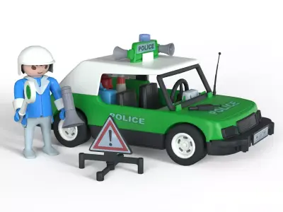 Classic Police Car Low-poly 3D model