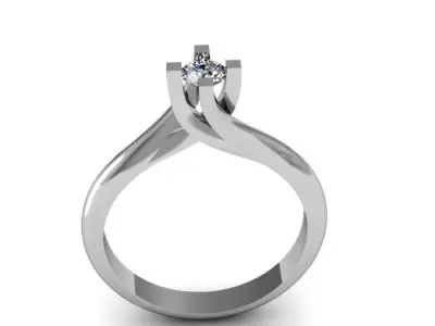 solitair ring 3D print model 8