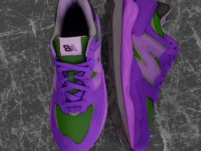 NEW BALANCE 3D SHOES - PURPLE - GREEN Low-poly 3D model