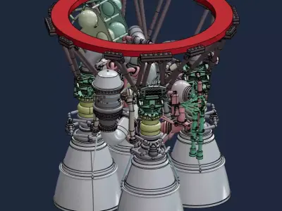 Russian rocket engine RD-171 3D print model