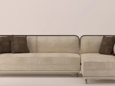 SOFA-Velvet and leather 3D model