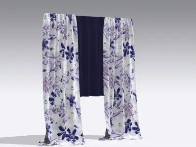 Curtain Low-poly 3D model