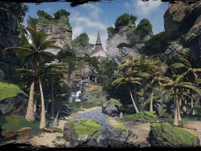 Sharurs Tropical Island Unreal Engine 4 Low-poly 3D model