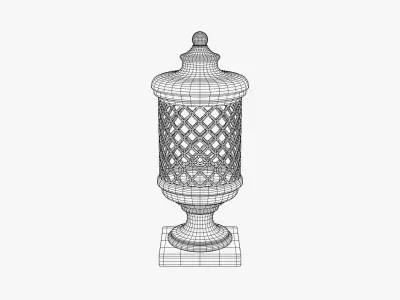 Stone Garden Urn Lamp 3D model