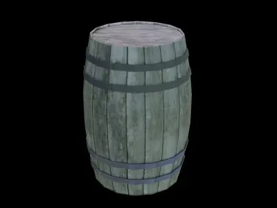 barrel PBR Texture Free low-poly 3D model