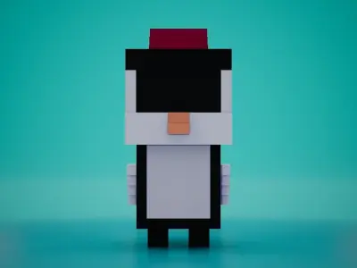 Voxel - Woodpecker Low-poly 3D model