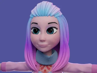 Cartoon Girl- READY TO RIG 3D model