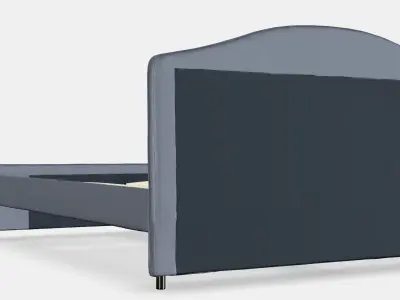 HAUGA Upholstered bed frame Low-poly 3D model