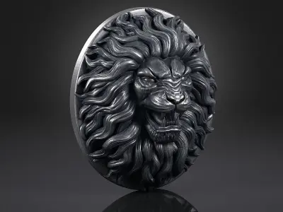 Lion Head Pendant a03  3D print model