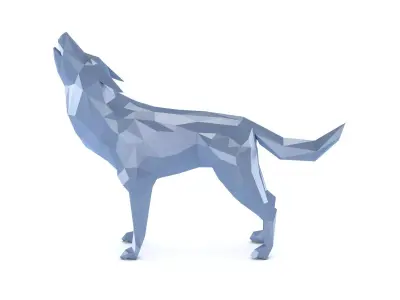 Low Poly Wolf 3D model purchase