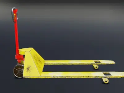 Pallet Jack with pbr textures Low-poly 3D model